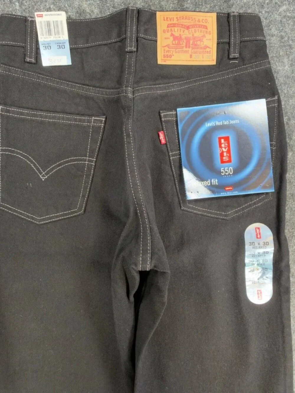 Levi's 550 Jeans Mens 30x30 Black Relaxed Vintage 90s Tapered 550-0260 NWT